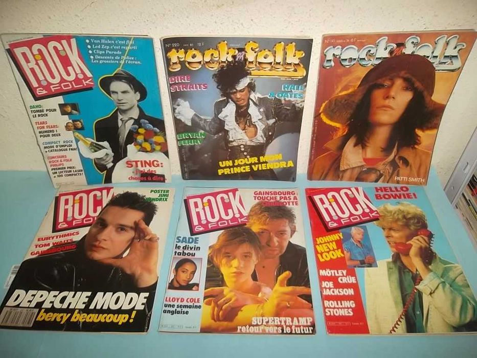 ROCK & FOLK - Lote com 56 Revistas dos anos 70/80/90.