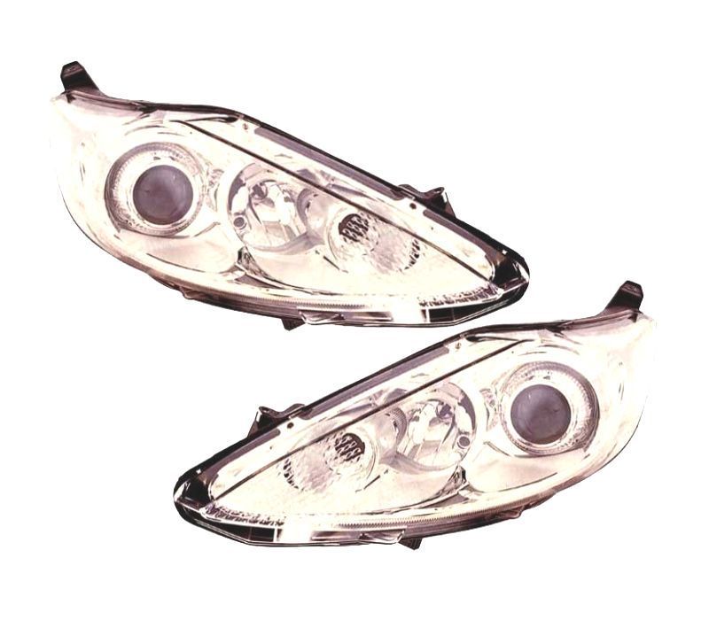 FARÓIS OPTICAS FORD FIESTA MK6 3 5P 08-13 FUNDO CROMADO