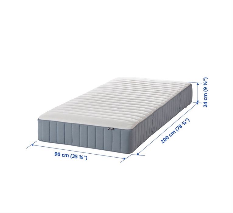 Colchão IKEA de molas ensacadas - VALEVAG, 90x200 cm