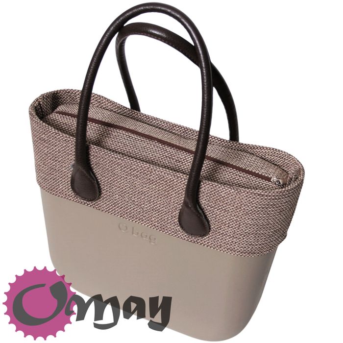 Brązowy organizer do OBAG STANDARD +OPASKA plecionka beż OMAY