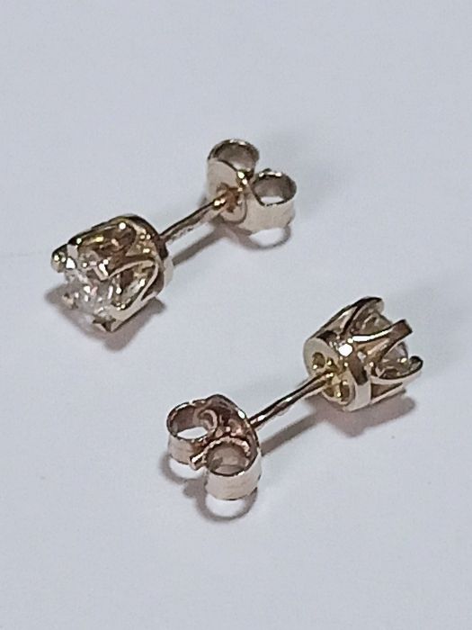 Kolczyki złoto 585 z brylantami 1,10 ct (certyfikat)