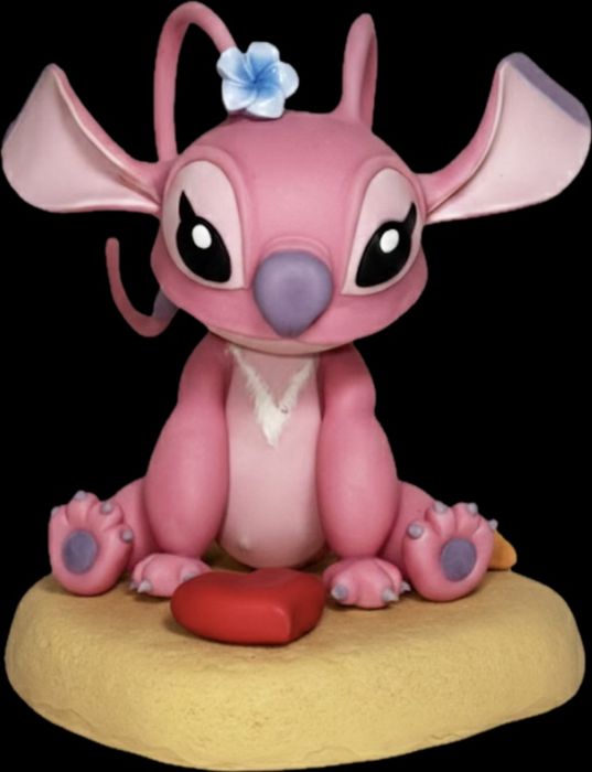 Stitch e Angel em Biscuit Amoroso – Feito à Mão para Oferta Especial