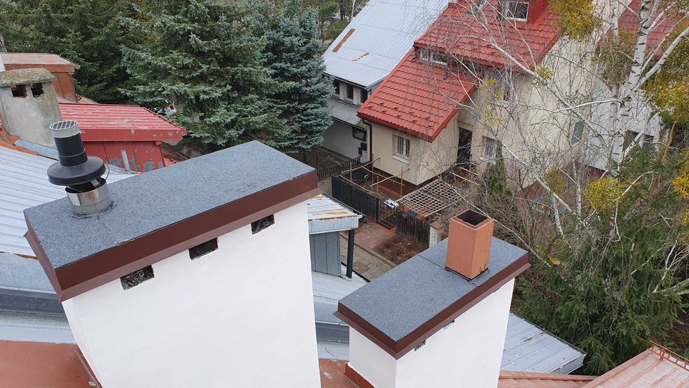 Remonty kominów, naprawa czap kominowych, tynkowanie kominów