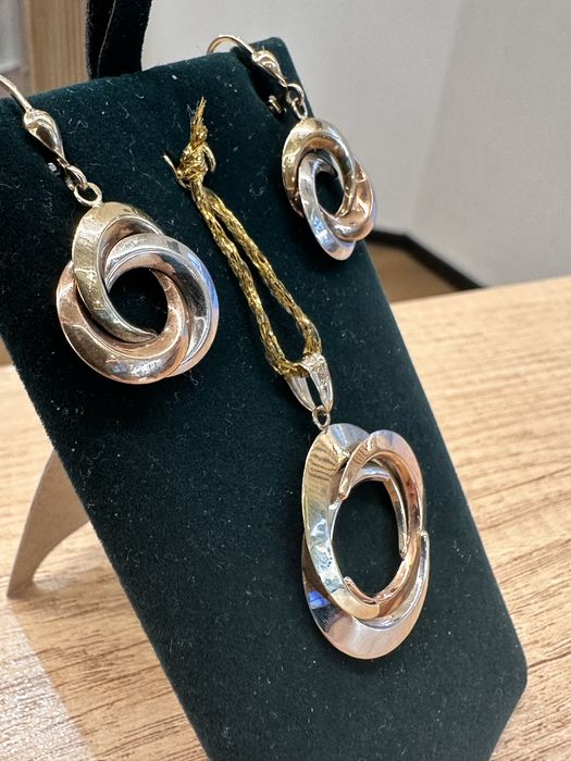 Złote Kolczyki wisiorek próba 333