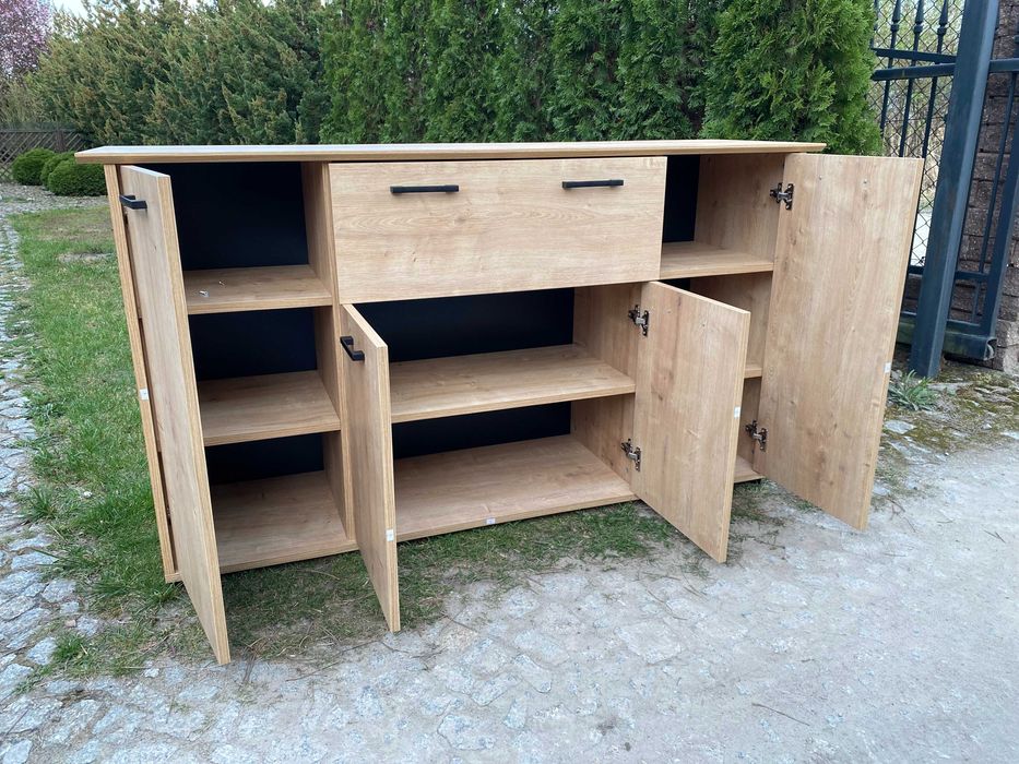 Komoda dąb artisan antracyt szara. 160x 45x90 cm. Likwidacja fabryki