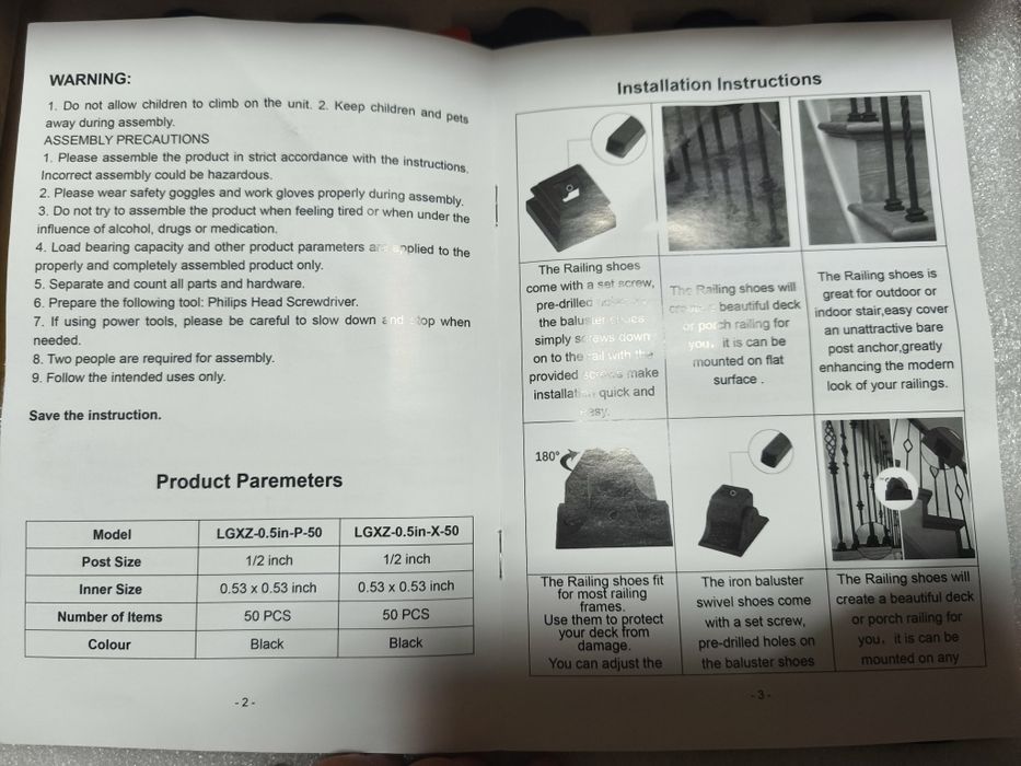 50 balaústres para grades em locais inclinados