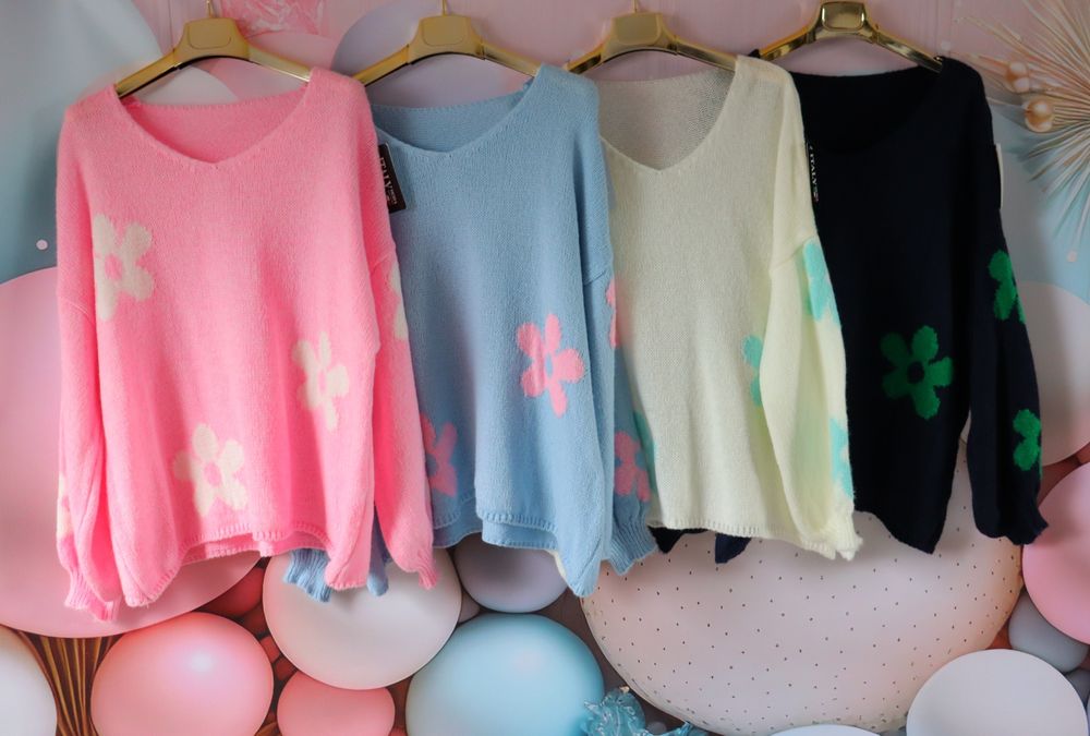 Sweter piękne kolory kwiat. Ostatnie sztuki