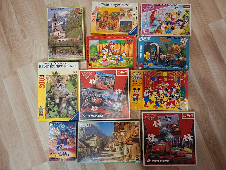 puzzle zestaw 14 sztuk