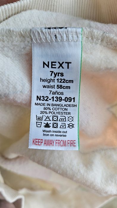 Плаття-світшот Next, 7 років, на флісі із квітковим принтом