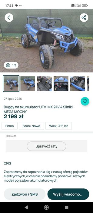 Duży samochód elektryczny na 24v