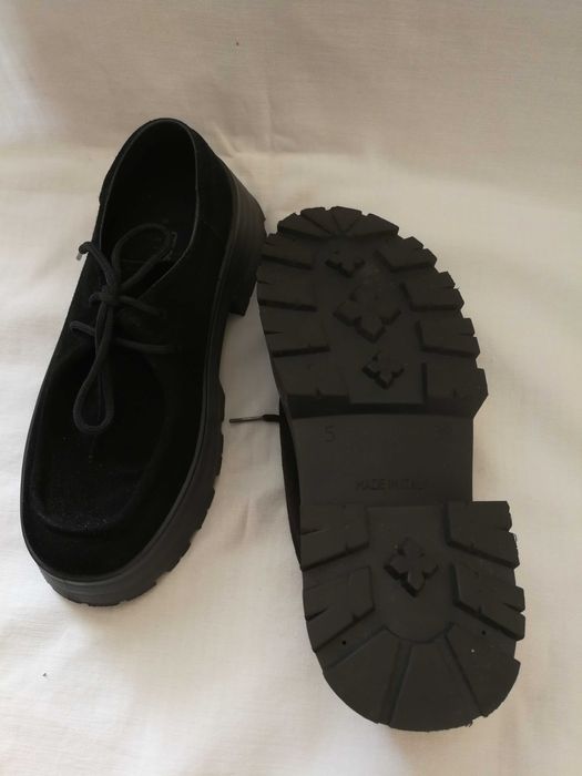 ASOS zamszowe buty na platformie czarne r.38