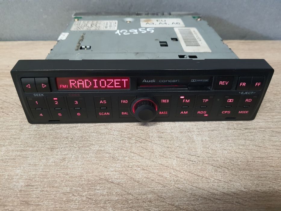 Radio samochodowe Fabryczne Audi Concert dla A3 8L, A4 B5, A6 C5, TT, A2 + Kod Zadbane Kaseta 22cm Japan Panasonic