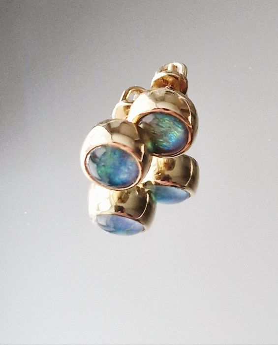 Золоті сережки опал Sova