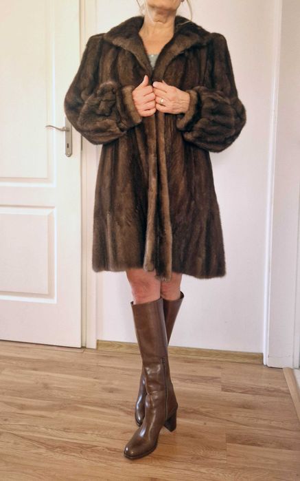 Eleganckie futro z norek, stan idealny
