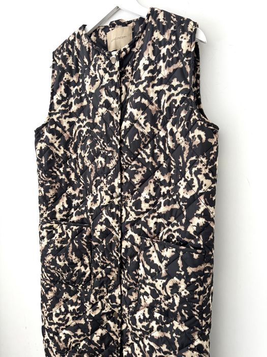 Soya Concept pikowana kamizelka Animal print Quilted waistcoat