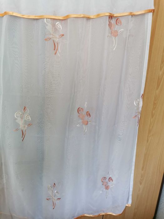 Biała firana woal z haftem -  150cm / 360cm