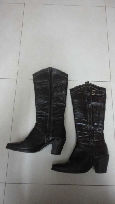 Botas de senhora em pele castanho escuro Dorking