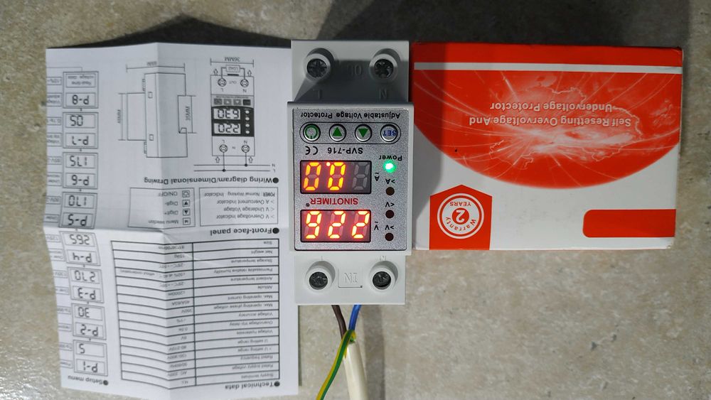 Реле защиты от перенапряжения, перегрузки по току 40 А