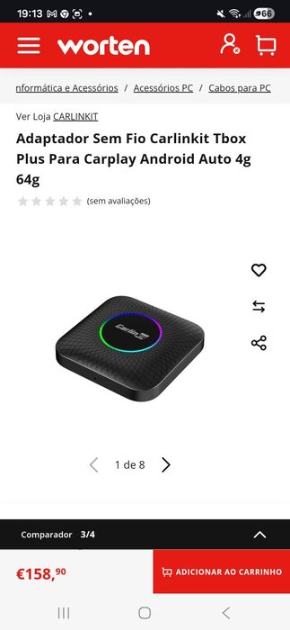 Carlinkit CPC200-TBox  veja youtube no carro

carro.

4GB +64 GB