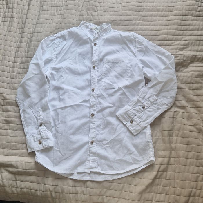 Koszula biała  H&M 152 len 53%