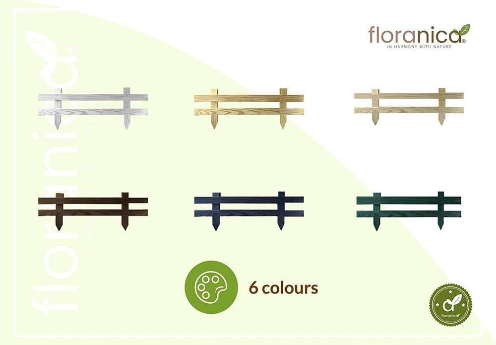 Płotek drewniany. Drewniana palisada ogrodowa. Floranica. Producenta