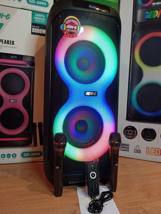 Блютуз караоке акустика Temeisheng-21(SD,USB, FM) ПультДУ, 2микрофона.