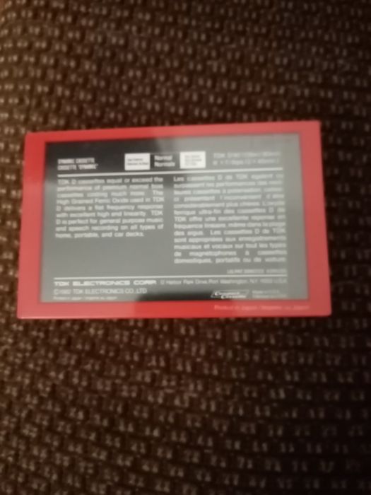 Cassete audio virgem TDK D modelo americano