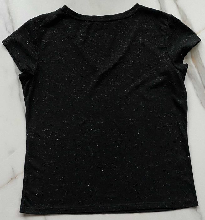 Top Secret t-shirt czarny ze srebrną nitką super w idealnym stanie S