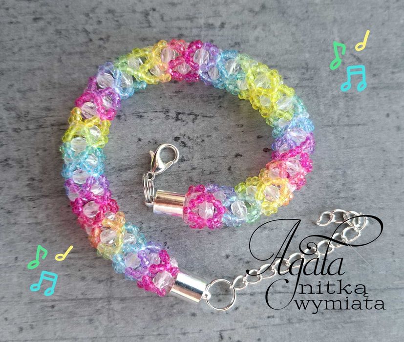 Bransoletka tęczowy sznur z kryształków