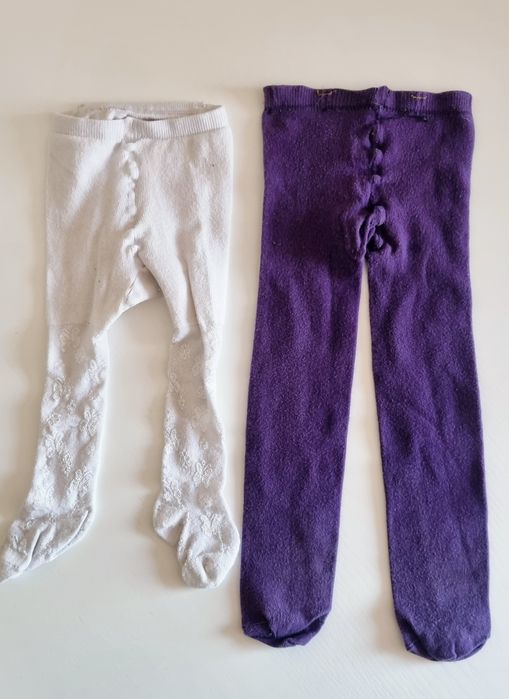 Zestaw rajstop rajstopek rajstopy 2 szt ciepłe ażurowe białe elegancki