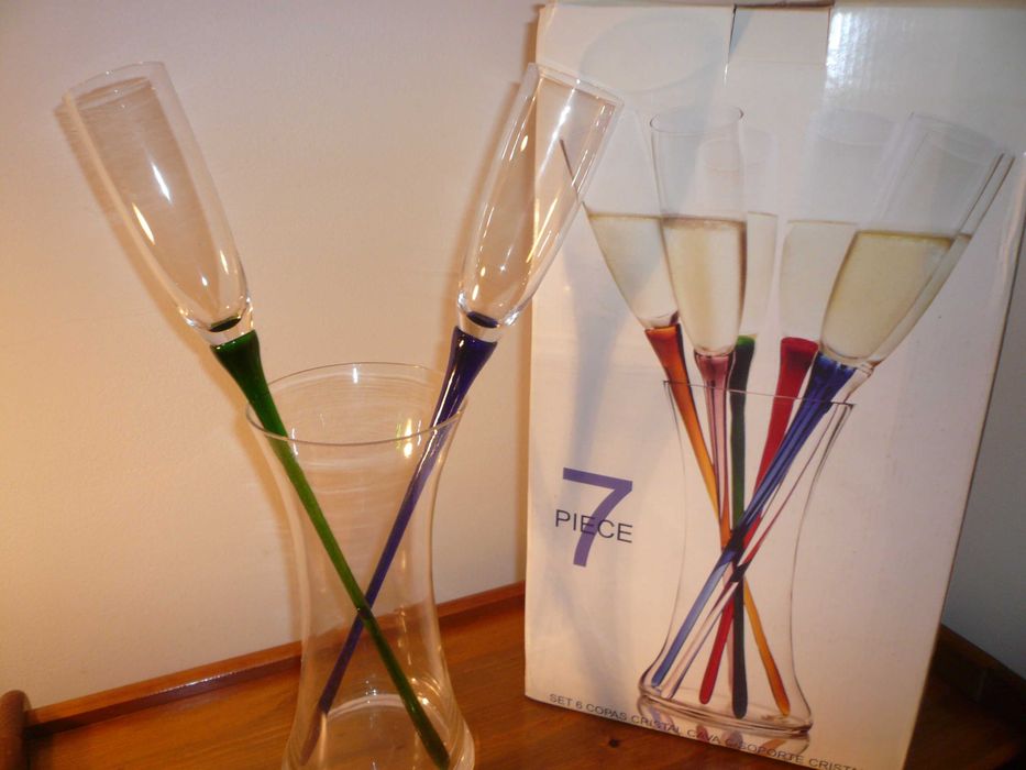 7 copos de Champagne e Taça (NOVOS)