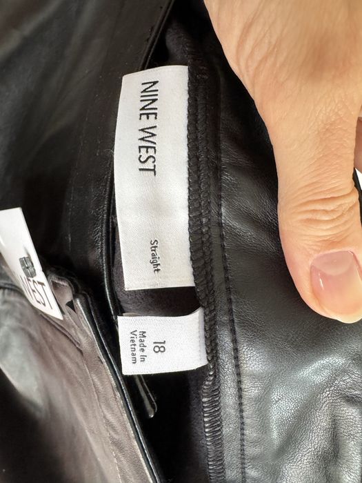Czarne spodnie z ekoskóry Nine West 46 XXL Straight nowa metka