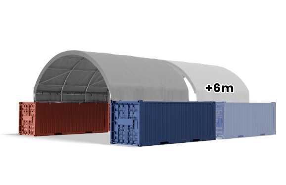 10x12m Namiot ZADASZENIE do kontenerów WEJŚCIE+WJAZD