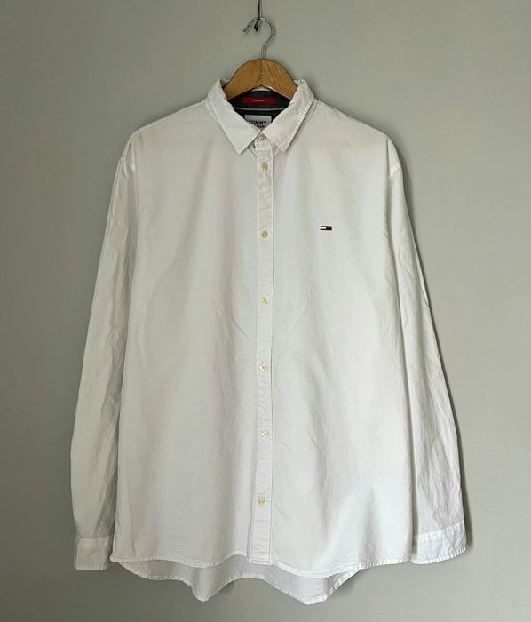 Biała męska koszula z długim rękawem Tommy Jeans XL