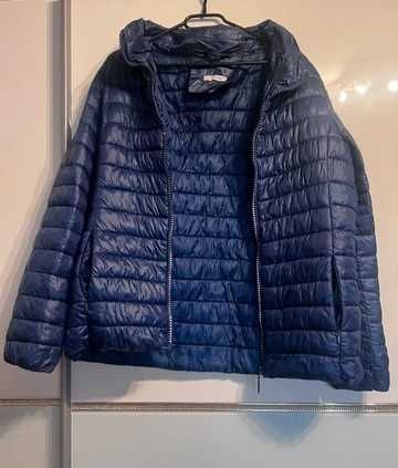 Kurtka pikowana roz. UK 50 ·z kapturem granatowa niebieska