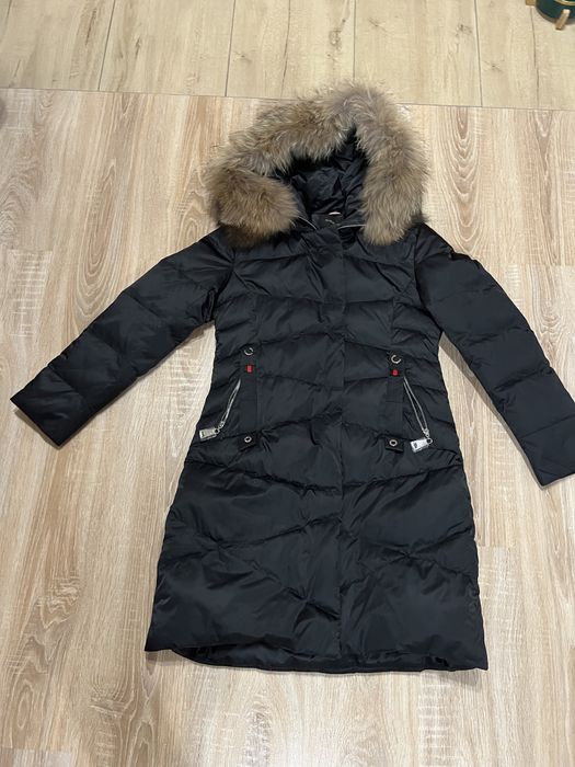 Kurtka zimowa Kaczy Puch lis naturalny płaszcz