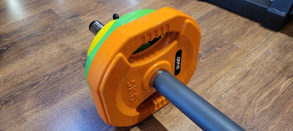 Sztanga z obciążeniem do body pump klub wersion nie bitumiczne talerze