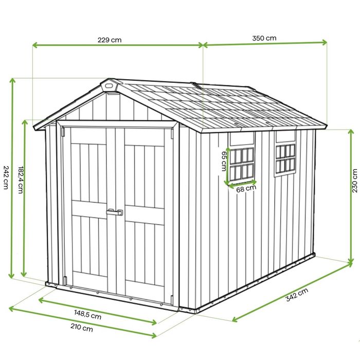 Domek narzędziowy OAKLAND 7511 - 210x342cm - KETER Nowy!