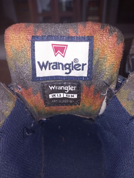 Wrangler skórzane ocieplane trapery 34