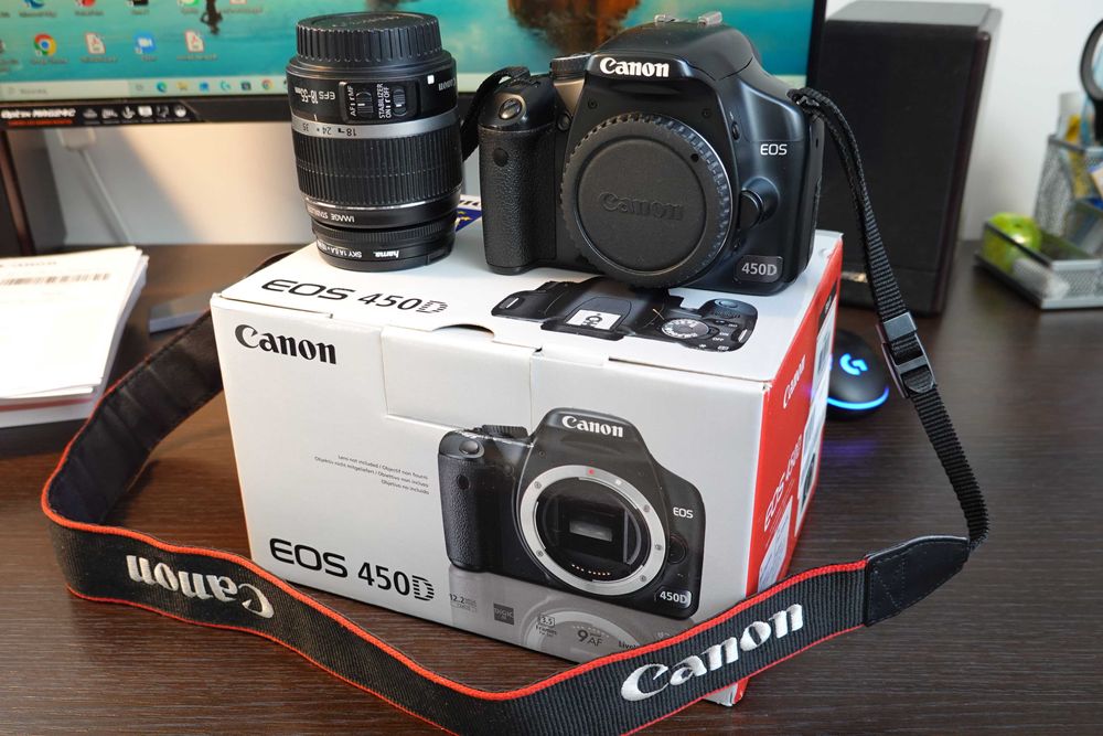 Body EOS450D stan idealny, mały przebieg + gratis obiektyw kit