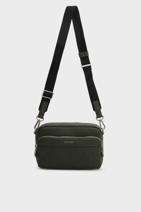 100% ОРИГІНАЛ Calvin Klein Emboss olive monogram crossbody NEW сумка чоловіча через плече оливкова нова колекція 2026