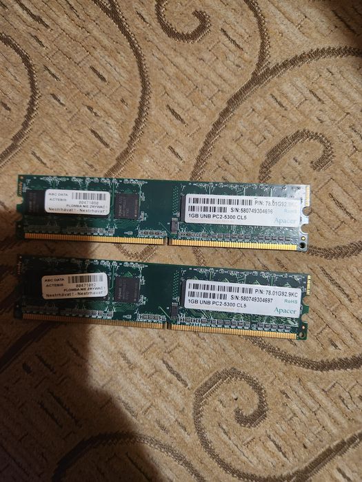 Pamięć RAM DDR2 Apacer 2×1GB | PC2-5300 | 667MHz | CL5
