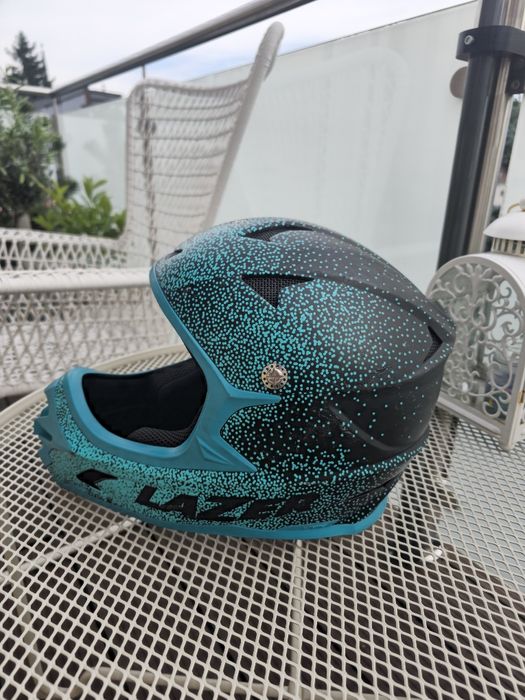 Kask MTB Full Face Lazer PHOENIX+ niebiesko-czarny – bardzo dobry stan
