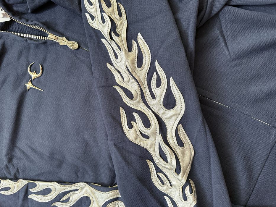 Zip Hoodie Thug Club Leather Flame зипка