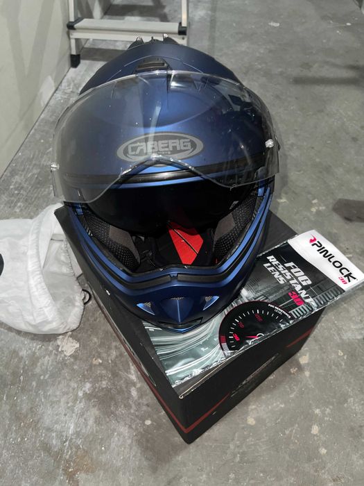 CABERG DUKE II AZUL MATE Capacete Modular + Auricular SHAD + Pinlock NOVO