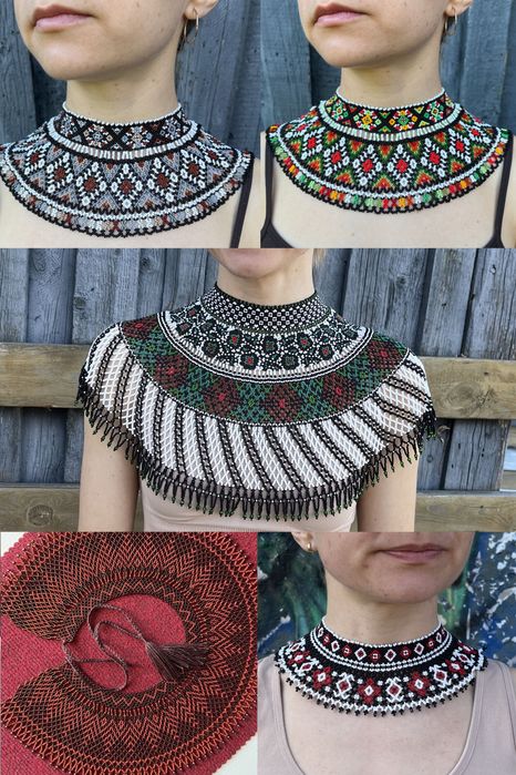 Krywulka Łemkowska, Biżuteria z koralików handmade, Sylianka, Naszyjnik folk boho z koralików