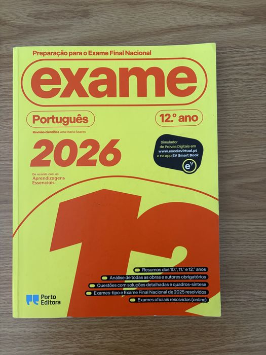 Manual de preparacão para exame nacional de Português 12.ºano 2026 - Porto Editora