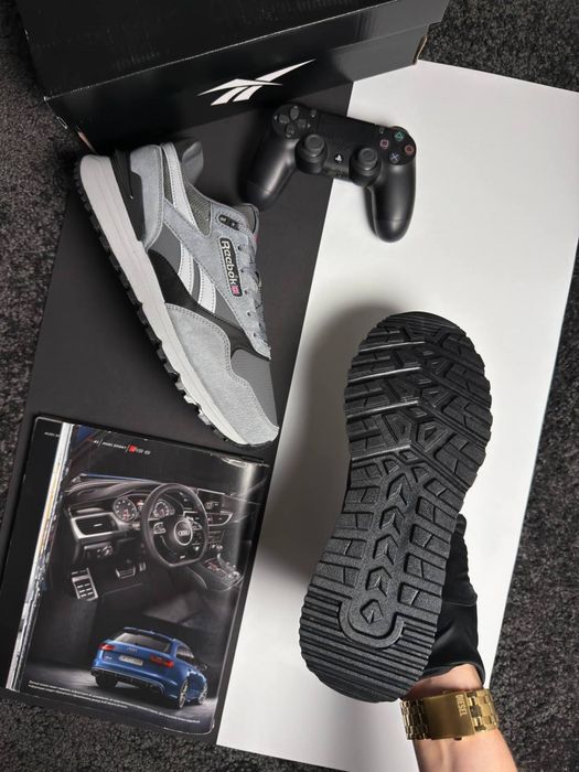 Мужские кроссовки рибок Reebok Classic Leather 2400 Grey Black White [41-46]