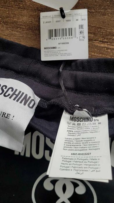 Moschino Logo spodnie dresowe czarne sweat pants Black Men S (46) NEW!