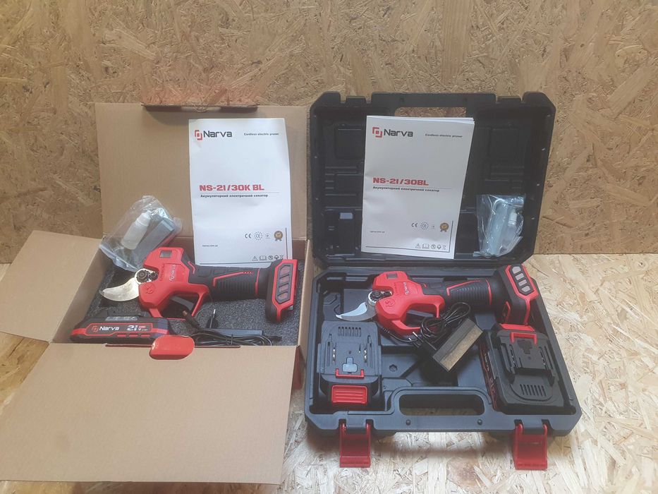 Акумуляторний електричний секатор NARVA 1,2 акб кейс 30 мм рез